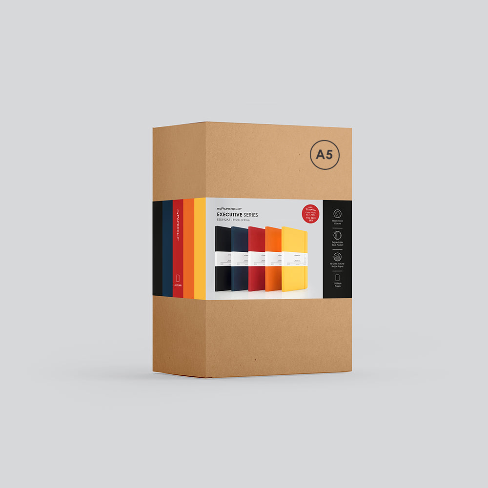 Executive Series Notebook (Soft Cover) - A5 (Pack of 5)